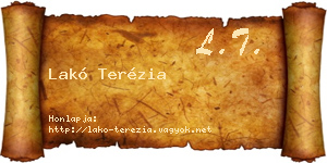 Lakó Terézia névjegykártya
